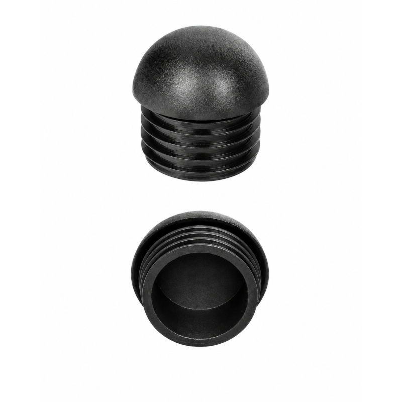 Domed insert cap for round tubes 22 mm Black