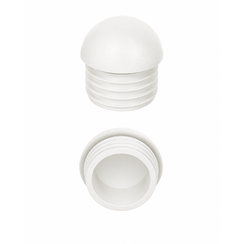 Domed insert cap for round tubes 40 mm White Domed insert cap for round tubes 40 mm White
