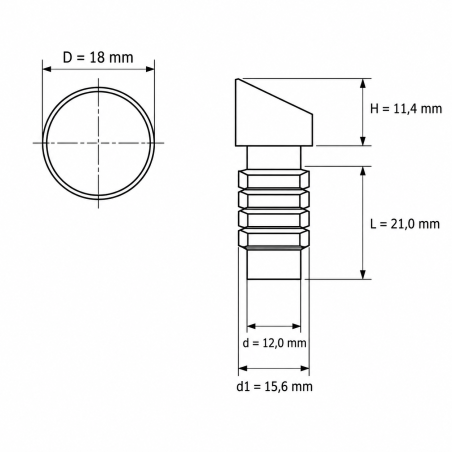 Angled round tube insert 18 mm - H 11,4 mm Black Angled round tube insert 18 mm - H 11,4 mm round tube angle insert 18 EMFA GmbH