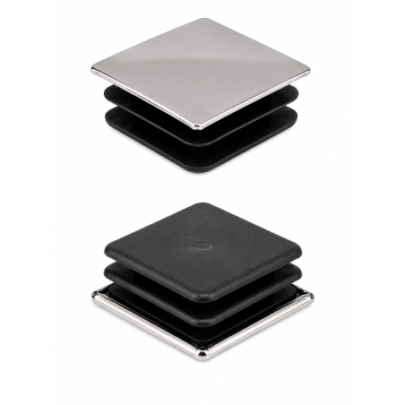 Square insert cap with chrome-plated metal cover 40x40 mm Black Square insert cap with chrome-plated metal cover 40x40 mm square tube end cap 40x40 EMFA GmbH