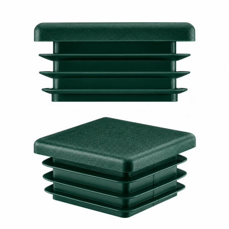 Square end caps for steel box section 100x100 mm Green colour Square end caps for steel box section 100x100 mm Green square end cap 100x100 plastic square tube inserts 10x10 cm End cap