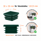 Square end caps for steel box section 30x30 mm Green colour Square end caps for steel box section 30x30 mm Green square end cap 30x30 plastic square tube inserts 3x3 cm End cap for sq