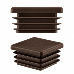 Square end caps for steel box section 60x60 mm Brown square end cap 60x60 plastic square tube inserts 6x6 cm End cap for sq