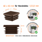 Square end caps for steel box section 60x60 mm Brown square end cap 60x60 plastic square tube inserts 6x6 cm End cap for sq