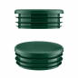 Round plastic tube inserts 76 mm in Green colour Green plastic plug for 76 mm round tube. Plastic pipe end caps, round tube inserts, round plastic end caps from EMFA.