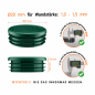 Green plastic plug for 20 mm round tube. Plastic pipe end caps, round tube inserts, round plastic end caps from EMFA.
