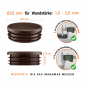 Brown plastic plug for 25 mm round tube. Plastic pipe end caps, round tube inserts, round plastic end caps from EMFA.