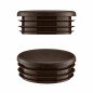 Brown plastic plug for 50 mm round tube. Plastic pipe end caps, round tube inserts, round plastic end caps from EMFA.