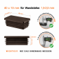Rectangular end caps for 10x40 mm steel box section. Brown rectangular tube caps, plastic caps, end caps from EMFA.