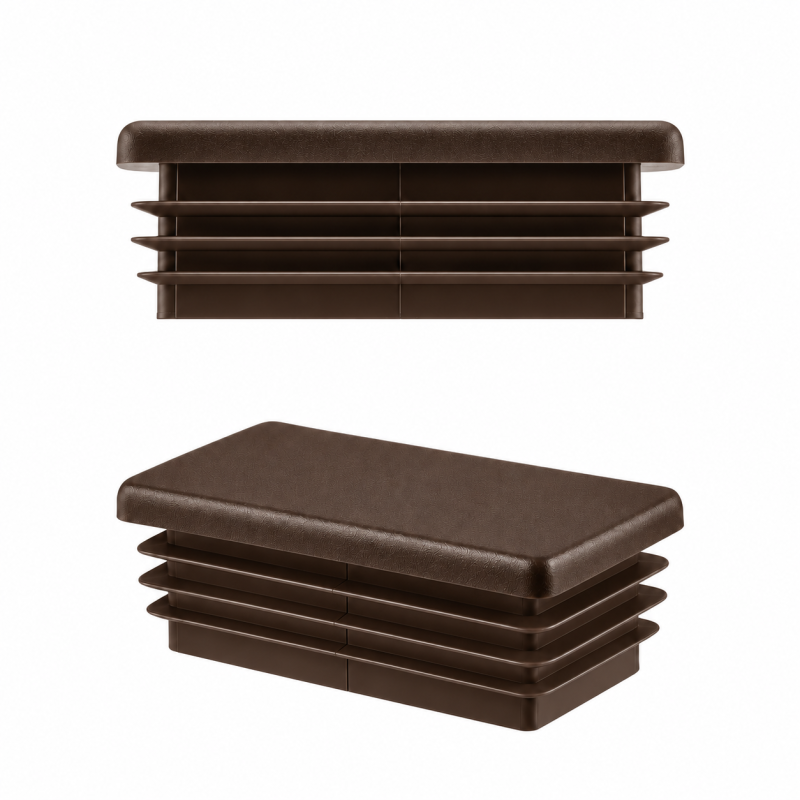 Rectangular end caps for 20x100 mm Brown colour