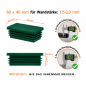 Rectangular end caps for 40x60 mm steel box section. Green rectangular tube caps, plastic caps, end caps from EMFA.