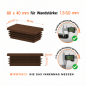 Rectangular end caps for 40x80 mm steel box section. Brown rectangular tube caps, plastic caps, end caps from EMFA.
