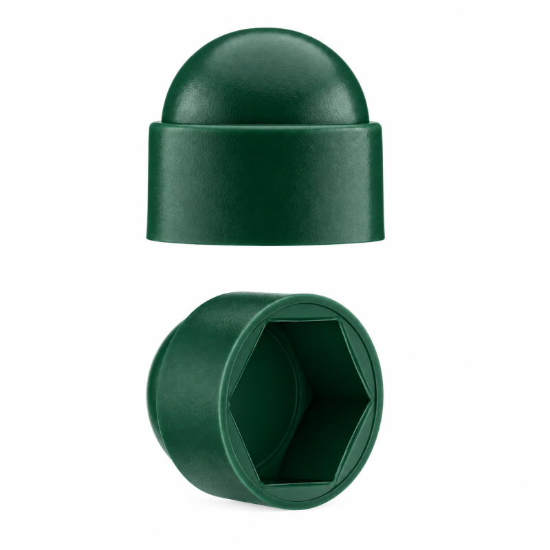 Acorn nut caps M6 key 10. Bolt caps in Green colour