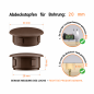 Drill hole cover cap 24x20 mm Brown Plastic hole plug 24x20 mm Brown, 10-year warranty!