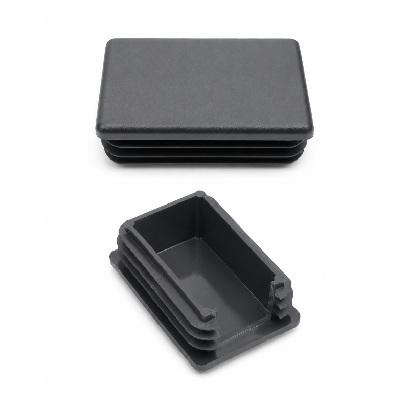 Rectangular ribbed insert with cut-out and bend for fence posts 60x40 mm Anthracite Rectangular ribbed insert with cut-out and bend for fence posts 60x40 mm Anthracite