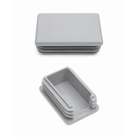 Rectangular ribbed insert with cut-out and bend for fence posts 60x40 mm Grey Rectangular ribbed insert with cut-out and bend for fence posts 60x40 mm ribbed post insert EMFA GmbH