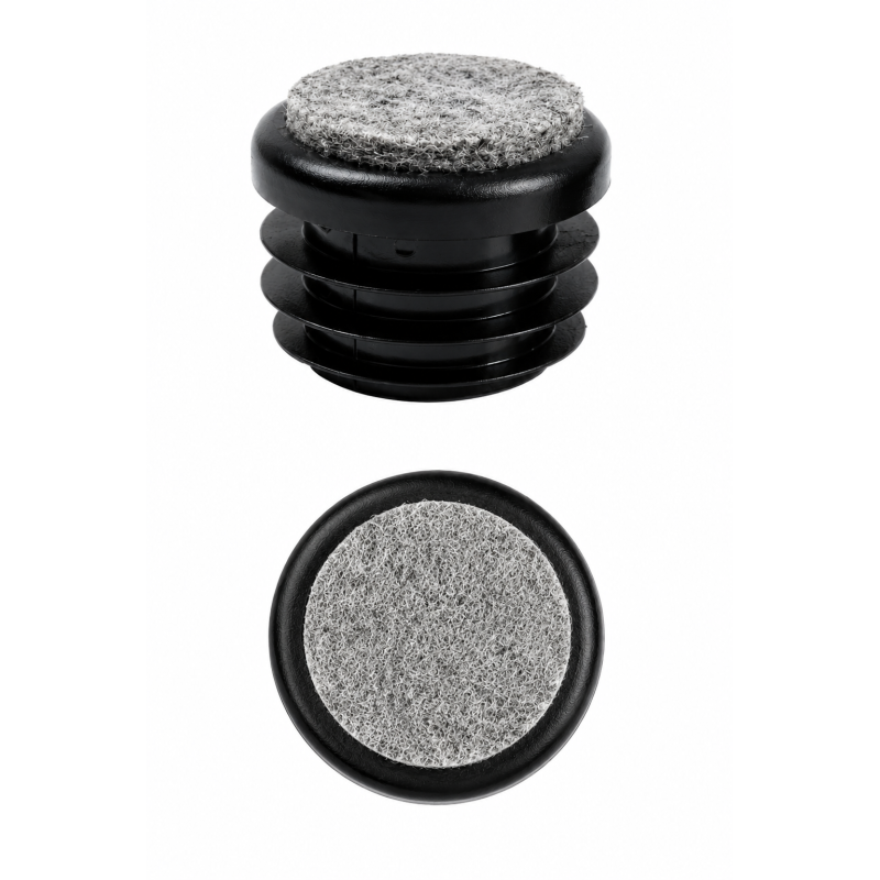 Round tube insert with felt 25 mm Black Round tube insert with felt 25 mm Black
