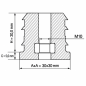 Reinforced square tube insert with metal thread 30x30 mm M10 threaded square tube insert EMFA GmbH