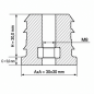 Reinforced square tube insert with metal thread 30x30 mm M8 threaded square tube insert EMFA GmbH