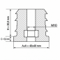 Reinforced square tube insert with metal thread 40x40 mm M10 threaded square tube insert EMFA GmbH