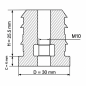 Threaded insert for round tubes with metal insert 30 mm M10 round tube threaded insert 30 EMFA GmbH