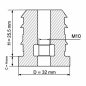 Threaded insert for round tubes with metal insert 32 mm M10 round tube threaded insert 32 EMFA GmbH