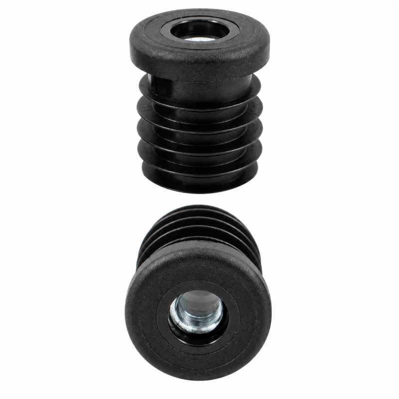 Threaded insert for round tubes with metal insert 35 mm M8 Black Threaded insert for round tubes with metal insert 35 mm M8 Black