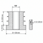 Threaded insert for round tubes in PA 25 mm M8 threaded insert for round tubing 25 EMFA GmbH