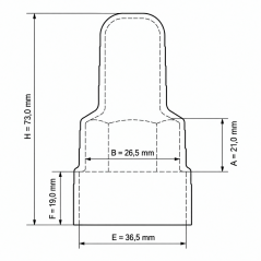 Extended Protective Cap for Bolts and Nuts with Washer Seat PE M18 H73 Grey