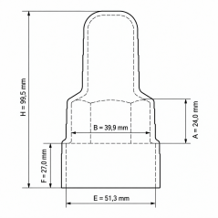 Extended Protective Cap for Bolts and Nuts with Washer Seat PE M27 H100 Grey