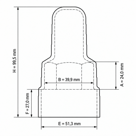 Extended Protective Cap for Bolts and Nuts with Washer Seat PE M27 H100 extended bolt caps M27 EMFA GmbH