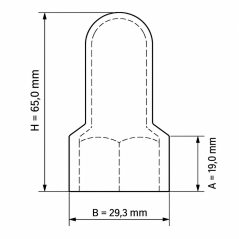 Extended Protective Cap for Bolts and Nuts with Washer Seat PE M20 H60 Grey
