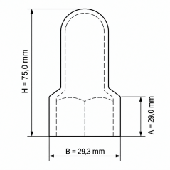Extended Protective Cap for Bolts and Nuts with Washer Seat PE M20 H70 Black