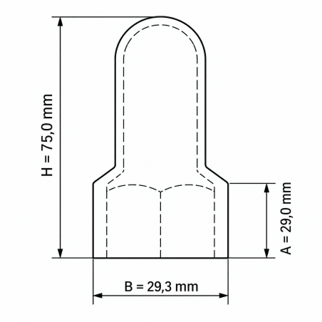 Extended Protective Cap for Bolts and Nuts with Washer Seat PE M20 H70 nut protection caps M20 EMFA GmbH