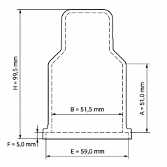 Extended Protective Cap for Bolts and Nuts with Washer Seat PE M30 H100 Grey