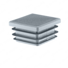 Square end caps for steel box section 10x10 mm Grey colour