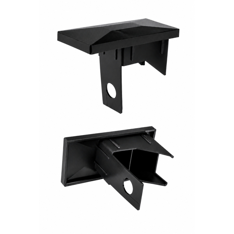 Rectangular Plastic Insert Cap for Fence Posts with Hole 40x60 mm Black