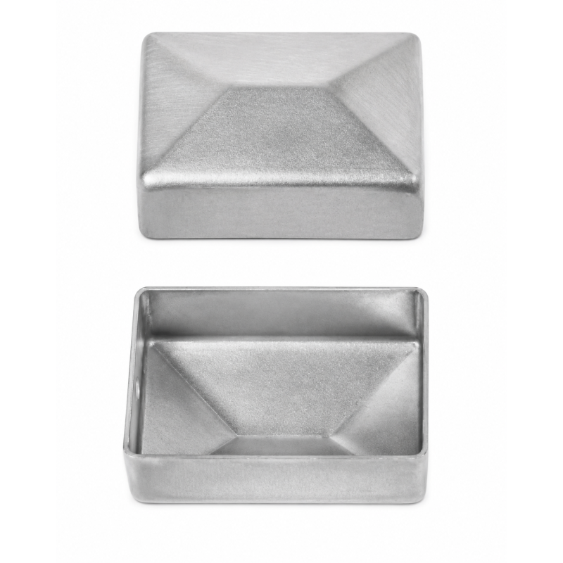 Rectangular External Cap in Raw Steel 30x50 mm Silver Rectangular External Cap in Raw Steel 30x50 mm Silver