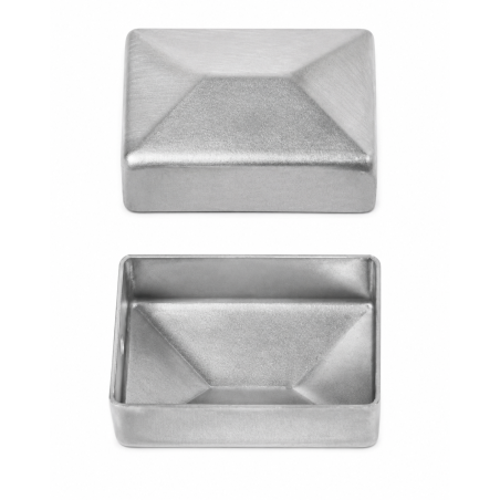 Rectangular External Cap in Raw Steel 40x60 mm Silver Rectangular External Cap in Raw Steel 40x60 mm post cap EMFA GmbH