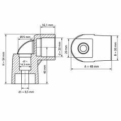 End Piece for Tubular Handles 20 mm Black