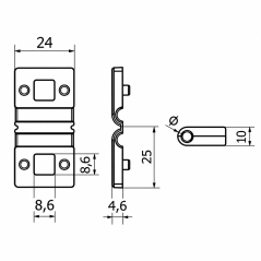 Spacer for Rigid Fence Panel Clamp 5 mm Black