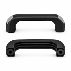 Bridge Handle with Through Holes and Flush End Caps 120 mm - d 6,5 mm - black handle - end caps Grey EMFA GmbH