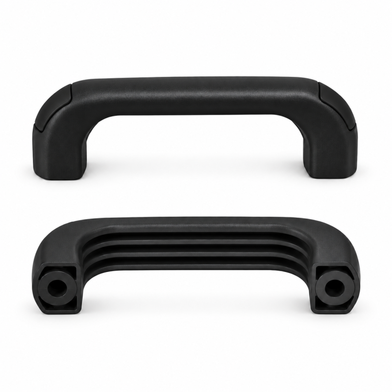 Bridge Handle with Through Holes and Flush End Caps 120 mm - d 6,5 mm - black handle - end caps Black