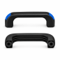 Bridge Handle with Through Holes and Flush End Caps 120 mm - d 8,5 mm - black handle - end caps Blue EMFA GmbH