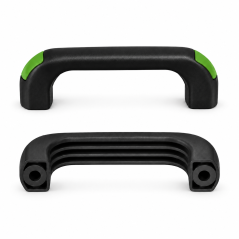 Bridge Handle with Through Holes and Flush End Caps 120 mm - d 8,5 mm - black handle - end caps Light green EMFA GmbH