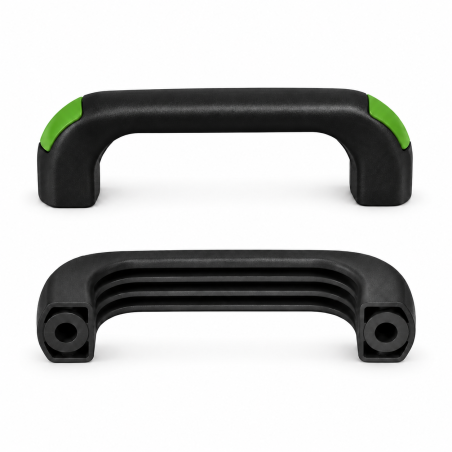 Bridge Handle with Through Holes and Flush End Caps 120 mm - d 8,5 mm - black handle - end caps Light green EMFA GmbH