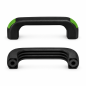 Bridge Handle with Through Holes and Flush End Caps 120 mm - d 8,5 mm - black handle - end caps Light green EMFA GmbH