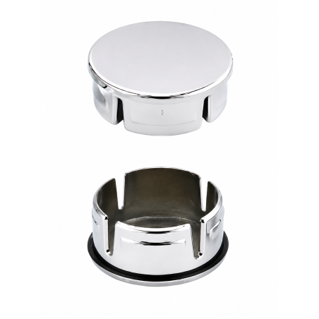 Metallized round insert cap with chrome effect 50 mm round tube insert 50 EMFA GmbH
