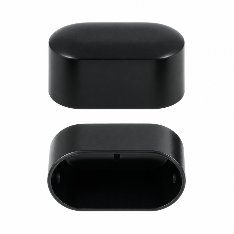 External end cap for oval tube 15x30 mm Black