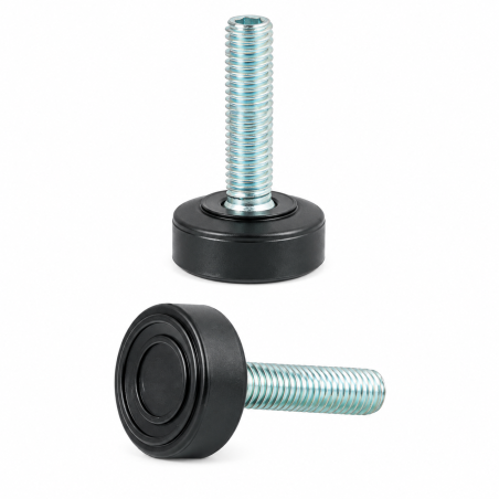 Adjustable Foot with Swivel Base Ø25 M8x20 Black Adjustable Foot with Swivel Base Ø25 M8x20 leveler EMFA GmbH